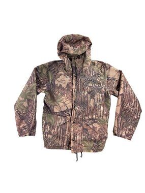 Vintage 10X Jacket Mens Medium Realtree Camo Gore-Tex Hooded Hunting Rain Coat